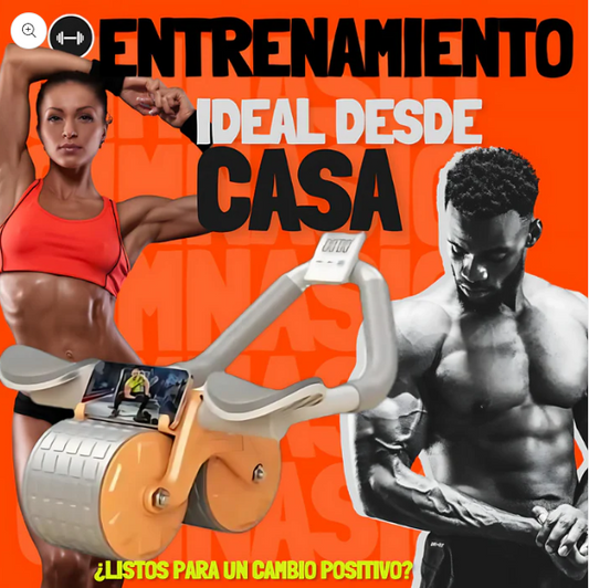 RUEDA ABDOMINAL CON SOPORTES, TAPETE Y TEMPORIZADOR